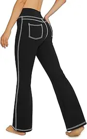 [G4Free] Bootcut Yoga Pants for Women High Waist Casual Flare Pants with 4 Pockets