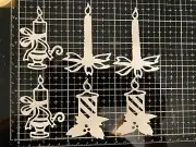 6pc white cardstock lanterns/candles embellishment for cards scrapbook