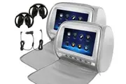 Elinz 2x 9" Full HD 1080P Touch Screen Car Headrest DVD Player GREY