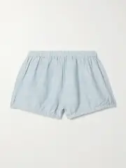 [Suzie Kondi] Suzie Kondi - Hera Bloomers Linen-chambray Shorts - Sky blue - small small Blue