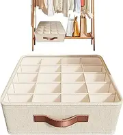 Yhsioaklo Underwear Organizer For Closet, Divide Container For Sock, Drawer Organisers Dividers, Compact 20 Grids Underwear Storage Divider Box For Storage Boxes For Storing Socks, Bra