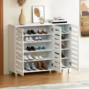 Artiss 5 Tier Shoe Storage Cabinet Shoe Rack Organiser White