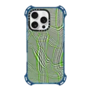 iPhone 16 Pro Bounce Case MagSafe Compatible Distorted Plaid - Green