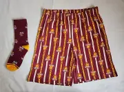 Brisbane Lions AFL AFBRI0843U Mens Cotton Boxer Shorts & Socks Gift Pack New