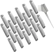 WRITWAA 20 pcs Perm Bars for Hair Self Adhesive Hair Volume Clips Curling Clips with Brush Easy to Use Bangs Roller for Effortless Styling