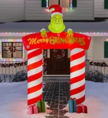 GIANT NEW 10 FT TALL DR. SEUSS THE GRINCH MERRY GRINCHMAS ARCHWAY INFLATABLE