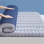 Latex Mattresses Thicken Japanese Floor Futon Mattress 9cm(3.54In) Home Bedroom Soft Tatami Mat Dormitory Student Sponge Bed Mat(Gray-B,120 * 200CM)