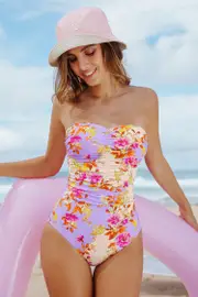 Cupshe In Technicolor Tummy Control One-Piece Swimsuit - Lavender,M