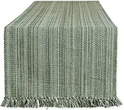 DII Variegated Tabletop Collection, Table Runner, 13x72, Artichoke Green