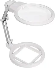Metal Support Magnifying Glass Table Lamp Magnify Desk Lamp Mag Glasses with Light Magnifier for Magnification Glasses Magnifiers for Craft Work Desk Lamp with Base