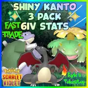 ✨ 6IV SHINY VENUSAUR+CHARIZARD+BLASTOISE ✨ POKEMON SCARLET & VIOLET 3 PACK