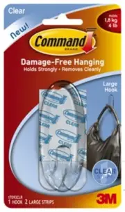 Command Large Plastic Hook 3.375 in. L 1 pk (Pack of 18)
