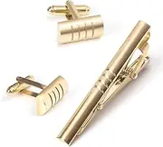 [VKEID] Men's Tie Clip Cufflinks Set Fashion Metal Cufflinks Tie Clip Set Hundred Men's French Shirt Cufflinks Set