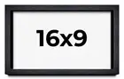 16x9 Shadow Box Frame Black | 1 Inches Deep Real Wood Farmhouse Shadowbox Displa