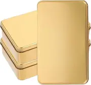 [HOLIDYOYO] 3pcs Small Rectangular Tin Box with Lid Tinplate Storage Containers for Sweets Jewelry for Home Organization Party Decorations