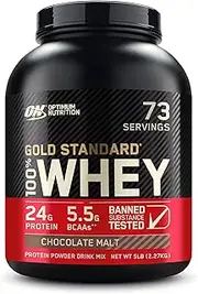 [OPTIMUM NUTRITION] Gold Standard 100% Whey Protein Powder, Chocolate Malt, 2.27 Kilograms