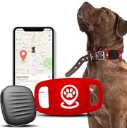 GBVP Pet Tracker for Dog, Dog Tracker Smart Pet Location Tracker with Tracker Holder, Item Finder MFi Certificated Tracking Device, No Monthly Fee, Works with Find My (iOS Only) Not GPS Tracker Red