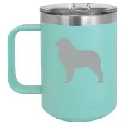 15oz Tumbler Coffee Mug Handle & Lid Travel Cup Insulated Australian Shepherd