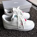 NIKE AIR FORCE 1 白 邁阿密 小勾 藍紅小勾 休閒 百搭 情侶款 CT1989-101 慢跑鞋