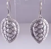 Monty Claw Navajo Sterling Silver Turtle Shell Earrings Dangle Style Handmade