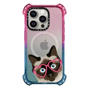 iPhone 15 Pro 終極防摔手機殻 Peeking Siamese cat glasses case, cute cat glasses case, cute cat iphone6 case, cute cat clear case, siamese cat iphone6