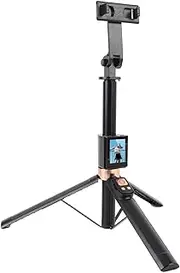 67in Phone Selfie Stick Tripod, Extendable Portable Selfie Stick with 360° Rotation, Remote Control, Screen Display, for Video Recording Vlog Live
