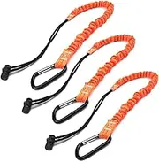 Tool Lanyard, Quick Release Shock Absorbing Safety Lanyard Retractable Bungee Cord with Carabiner Clip and Adjustable Loop End, 15 Ib Working Limit Fall Protection Equipment (3 Pack)