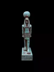 •Exquisite statue of Thoth in natural green color, antique style handmade.