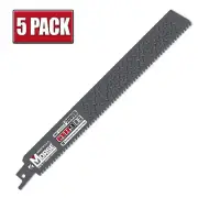 9" x 8 TPI Morse CTR Carbide Tipped Heavy Duty Reciprocating Saw Blade - 5 Pack