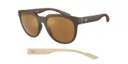 EMPORIO ARMANI EA4205 52606H Matte Brown Brn Mirror Gold 55 mm Men's Sunglasses