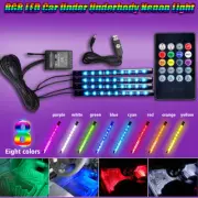 RGB LED Glow Car Lamps Under Dash Footwell Seats Inside Lighting USB Music 4X