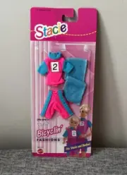 Barbie Stacie Bicyclin’ Fashions 68605-91 Pink Blue Bicycle Shorts Shirt Towel