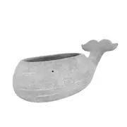 Urban Moby Whale 13cm Concrete Planter Outdoor/Home Garden Plant Pot Large Blue