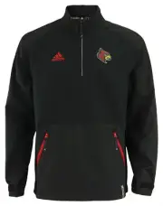 Adidas NCAA Men's Louisville Cardinals Quarter Zip Pullover Jacket, Black