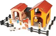 mentari Billy's Barnyard Farm Ranch Toy Complete Playset, 19.69-inch Length, Accessories for Imaginative Play and Farmyard Adventures