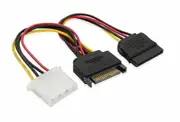 15CM SATA M to Molex & SATA Power Cable