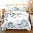 Unicorn Whale Single/Double/Queen/King Size Bed Doona/Duvet/Quilt Cover Set