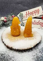 Christmas Decoration Set Honey Calcite Snowman And Christmas Tree Crystal