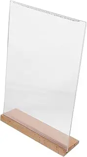 Ciieeo Sign Holder Stand Acrylic Stands for Display Tabletop Menu Storage Rack Wooden Base