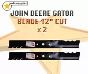 HEAVY DUTY GATOR MOWER BLADES to suit selected JOHN DEERE 42" - Made in U.S.A