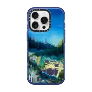 iPhone 16 Pro Impact Case MagSafe Compatible NATURE REIGNS SUPREME 2, FOREST TREES BLUE GREEN WATERCOLOR ABSTRACT PAINTING