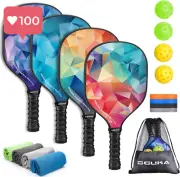 USAPA Approved Pickleball Paddles Set of 4 – Lightweight with 4 Pickleball Balls