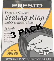 3 Pk, Presto Pressure Cooker Sealing Ring 09985