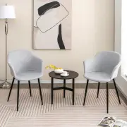 CostwayUpholstered Dining Chairs with Ergonomic Backrests for Living Room Dining Room Bedroom-White