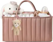 Nappy Caddy Organiser Stylish Diaper Storage Basket Perfect for Baby Shower,Car