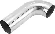 X AUTOHAUX 4" OD 90 Degree Mandrel Bend Elbow T304 Stainless Steel Exhaust Tube Pipe Piping Surface Polishing Silver Tone