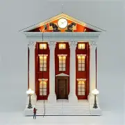 Classic 1/64 Scale Back to the Future Court House Clock Tower Diorama Hobby Toys
