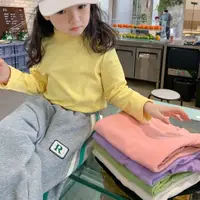 在飛比找蝦皮商城優惠-【依米迦幼童裝】兒童素色德絨保暖高領內搭上衣 女童保暖衣 女