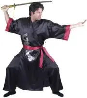 Samurai Dragon Master Ninja Warrior Fancy Dress Halloween Adult Costume 2 COLORS