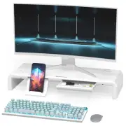 Monitor Stand Riser, Foldable Computer Monitor Riser, Adjustable Length Compu...